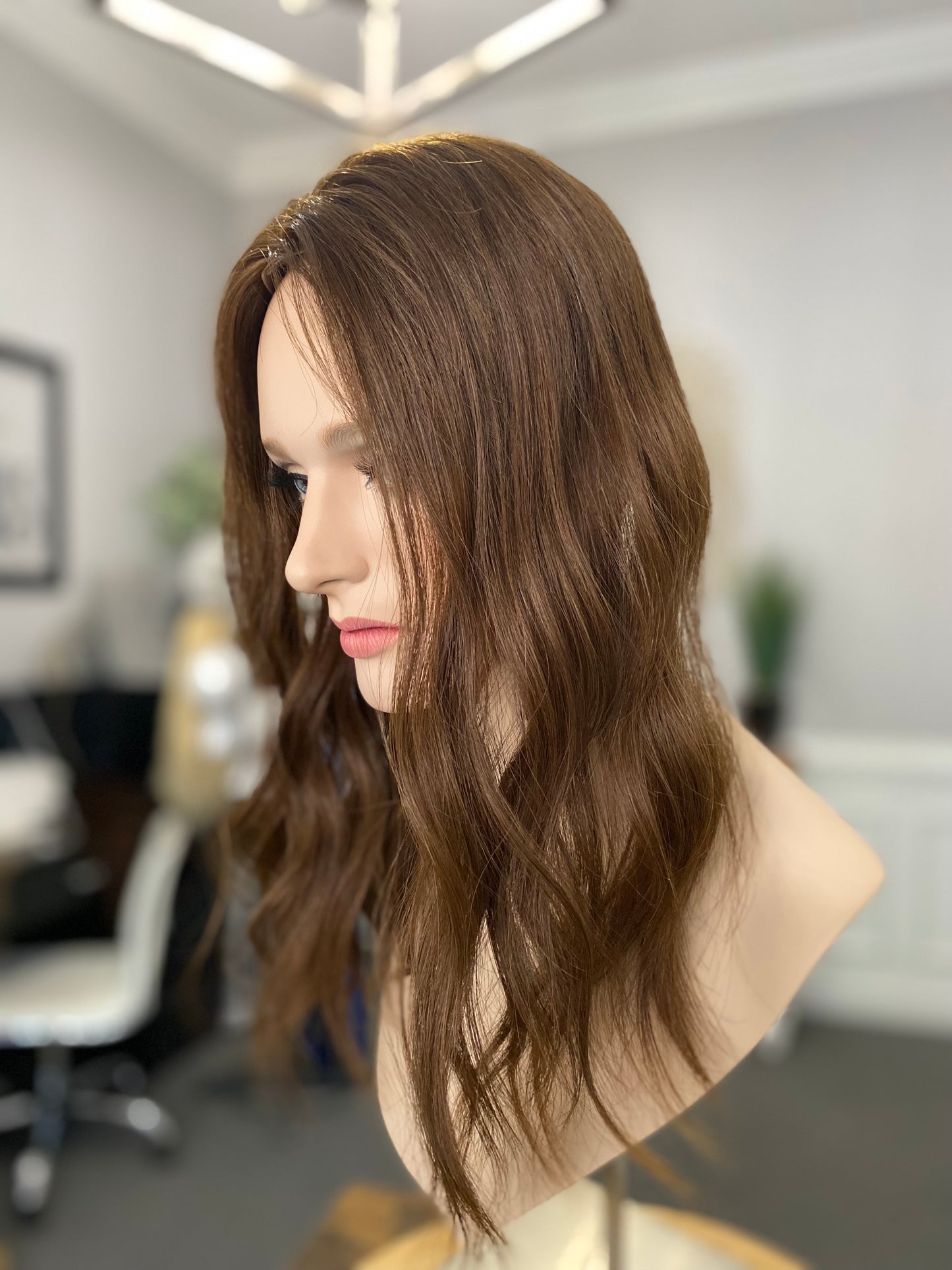 Mono Topper- Warm medium brown 5x6, 17-19”