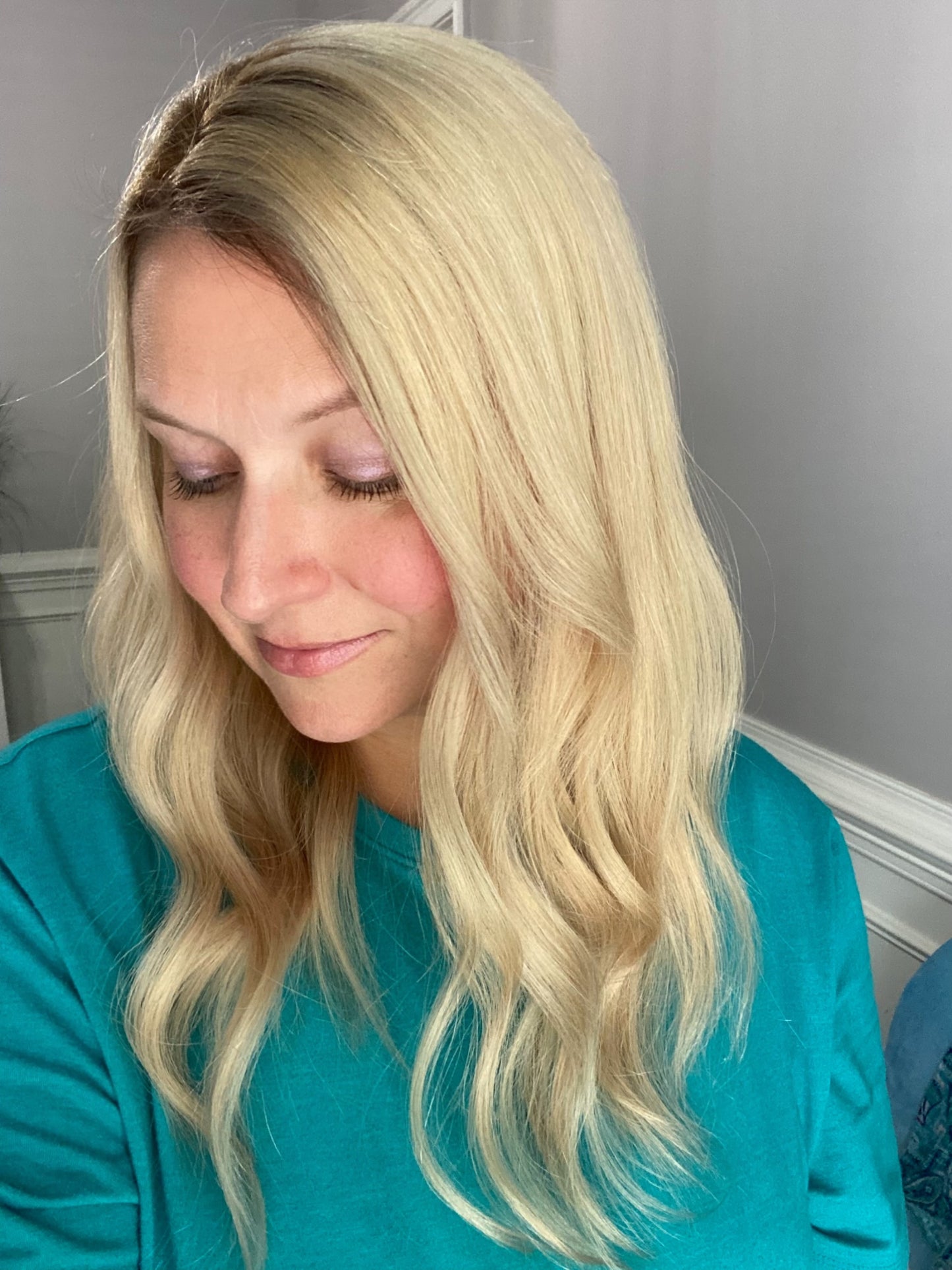 Mono Topper- Light cool blond 5x6, 17-19”