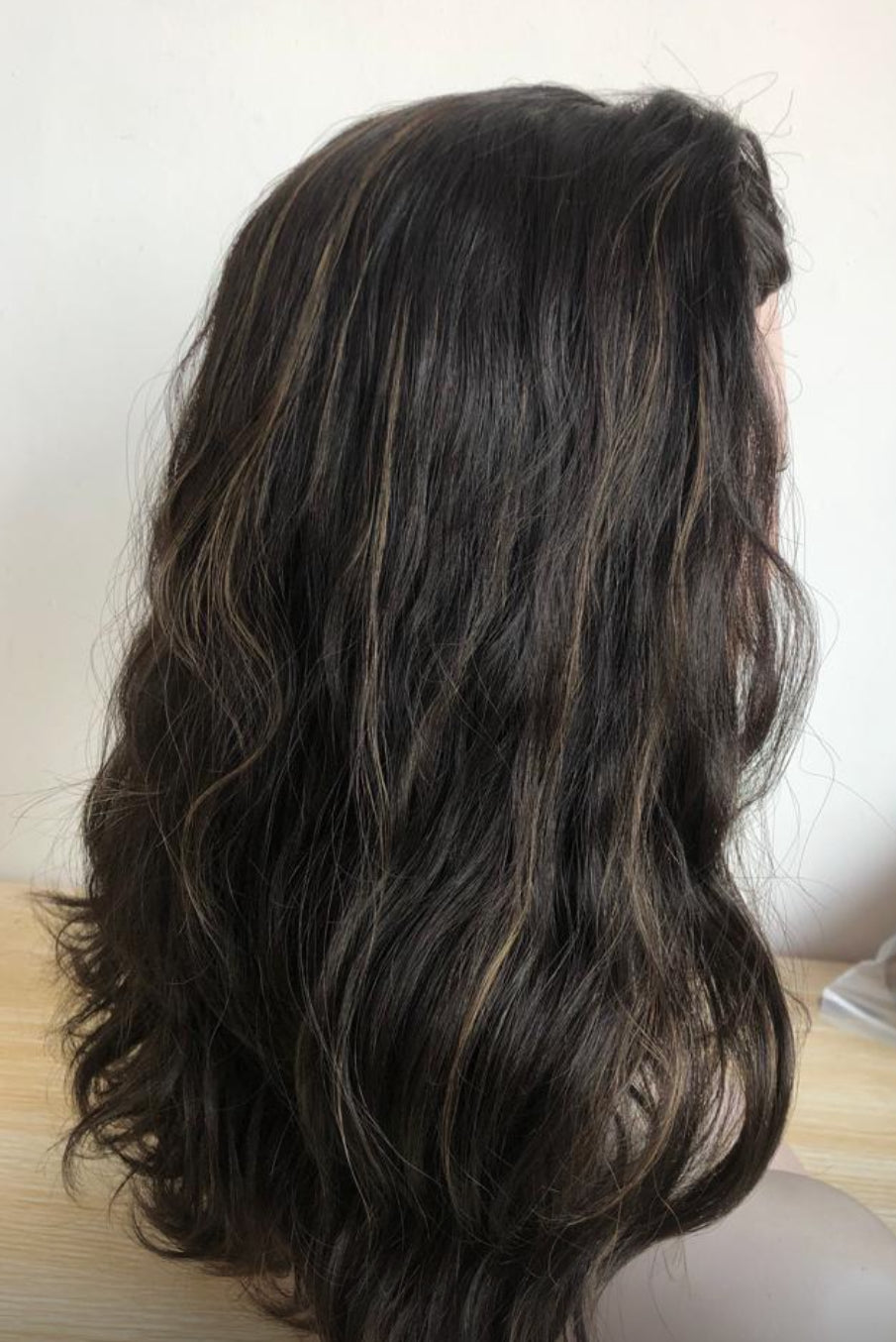 Reserved- Topper- natural black with highlights , 8x8, 18-20”