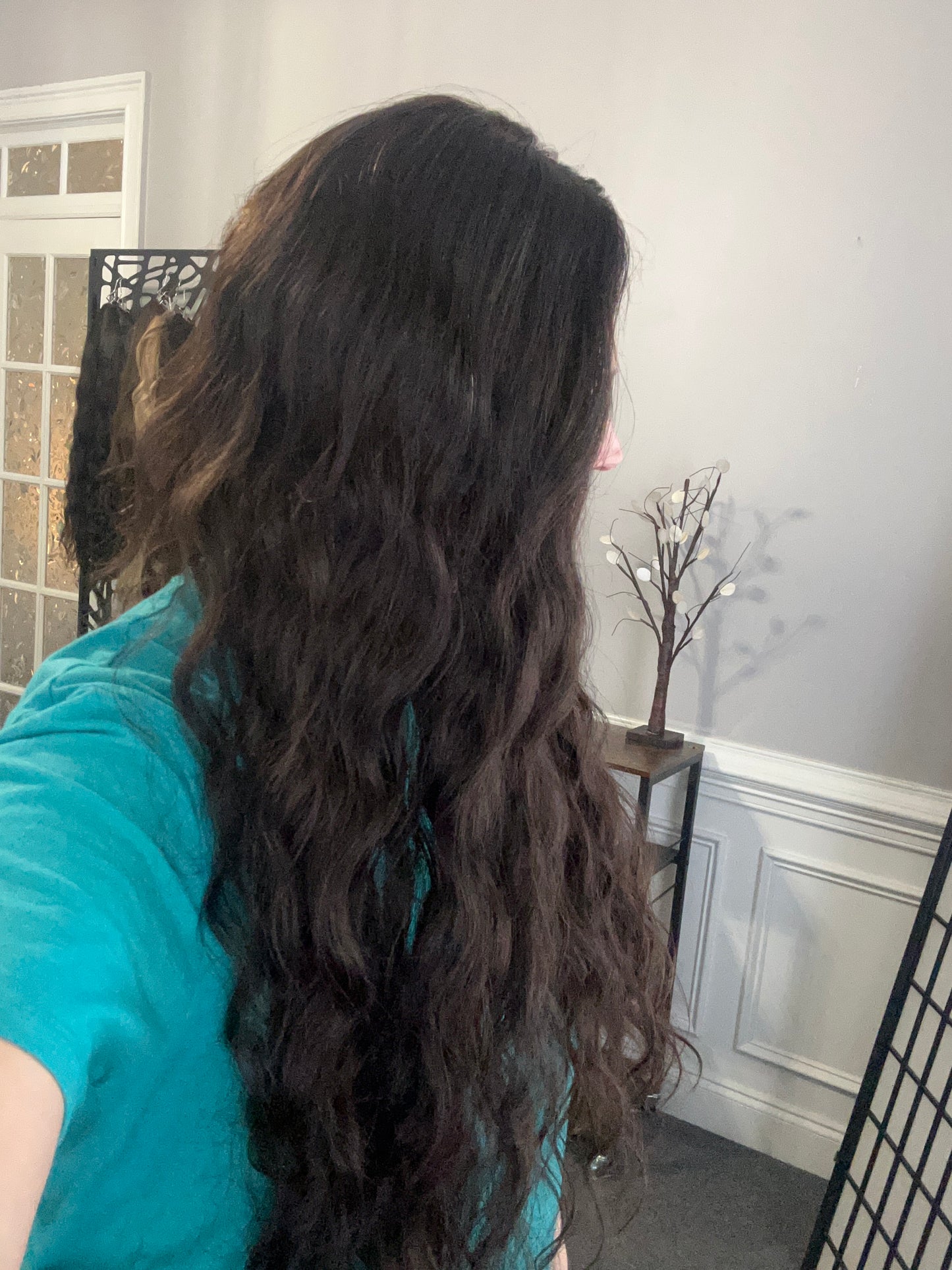 Topper - True Virgin European wavy/curly Level 2 dark brown 10x10, 27”