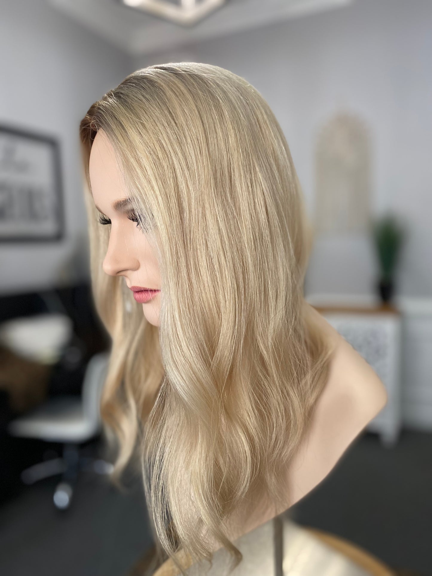 Mono Topper- Light cool blond 5x6, 17-19”