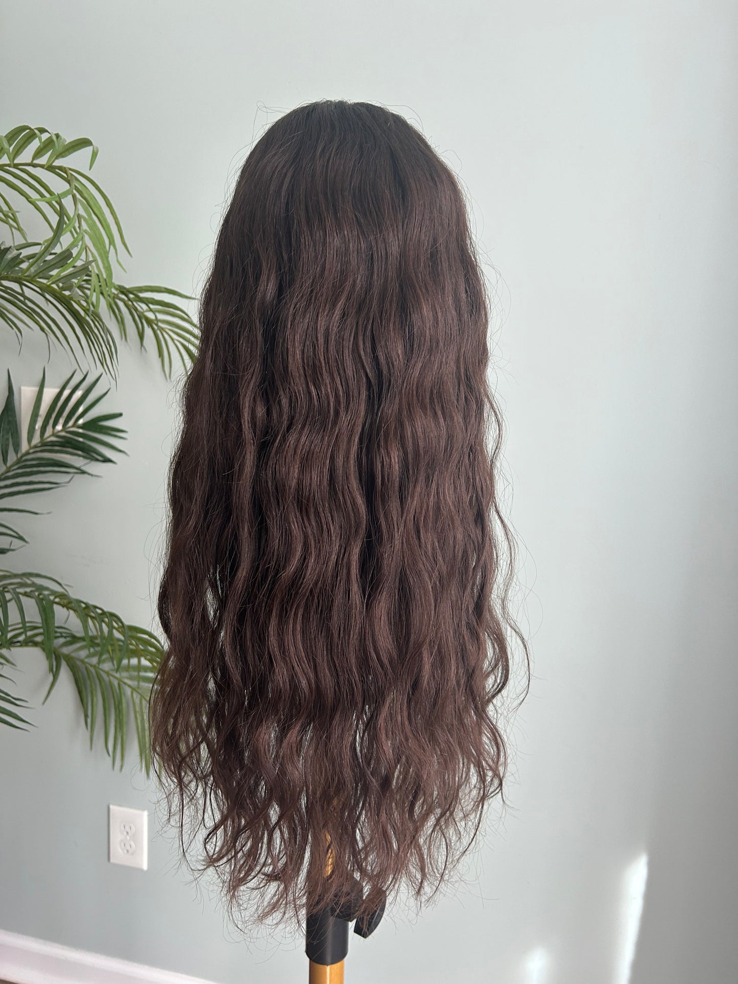 Topper - Ready to ship True Virgin European wavy/curly Level 3 brown 9x9 24-25”