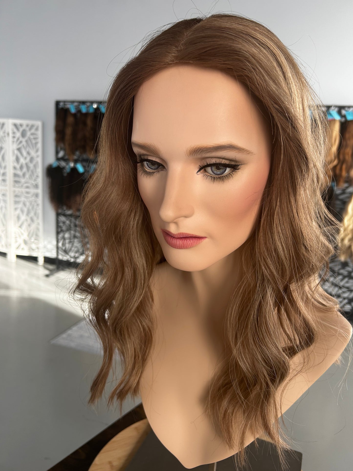 Neutral Bronde Approx. Level 6 with Neutral Level 8 Highlights Human Hair Lace Top Topper