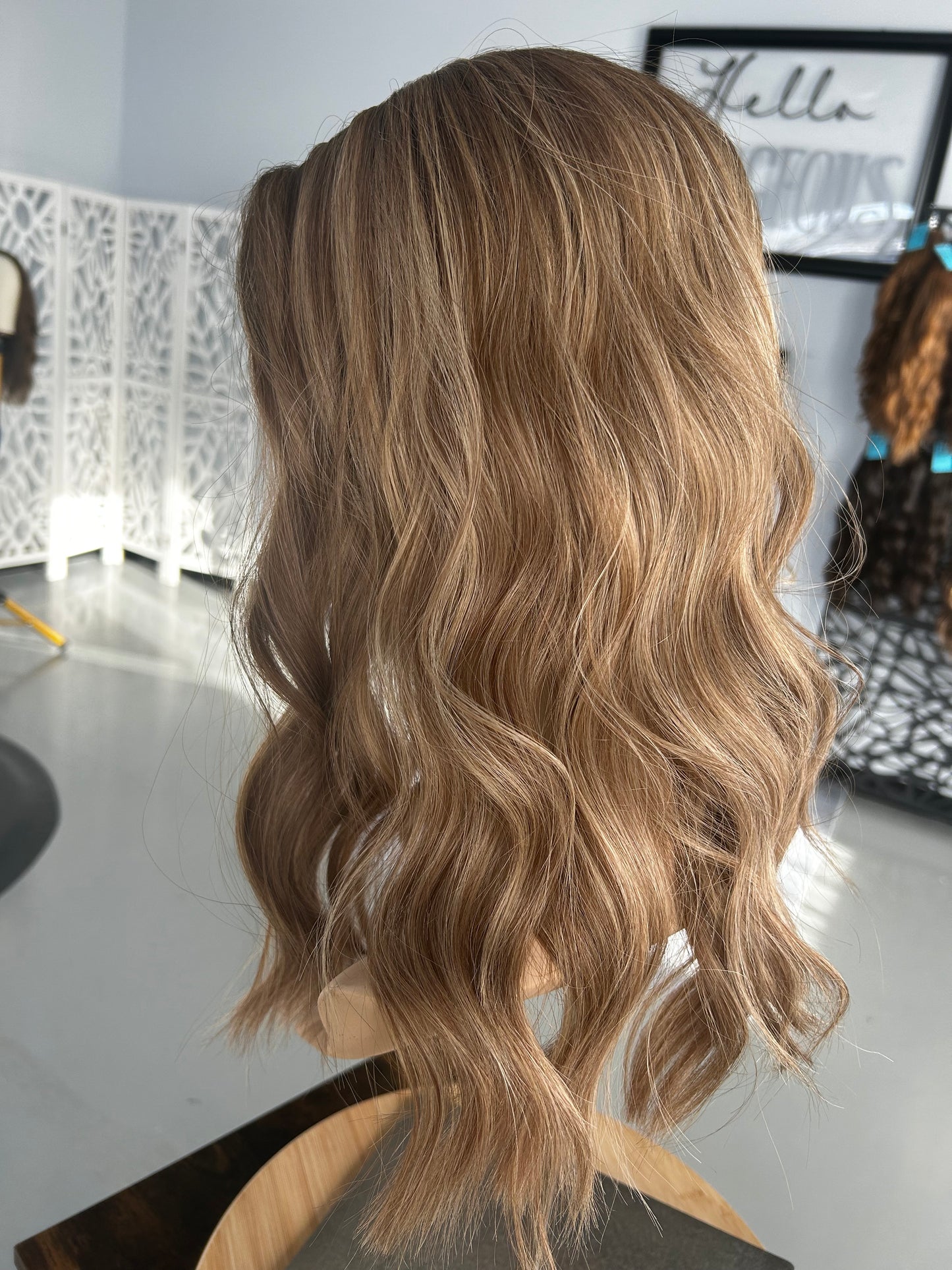 Neutral Bronde Approx. Level 6 with Neutral Level 8 Highlights Human Hair Lace Top Topper