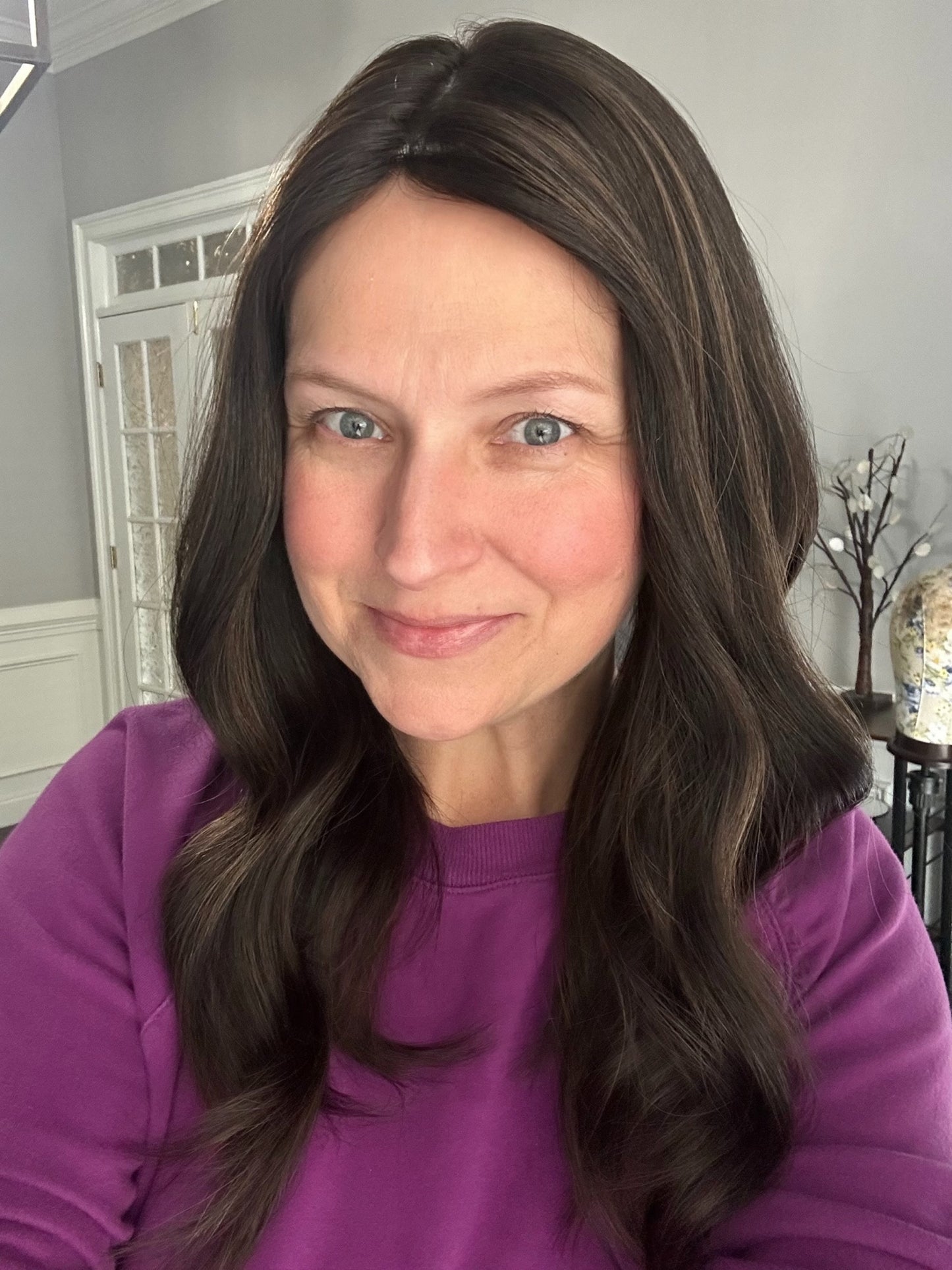 Silk Topper- natural black with highlights ,18-20”