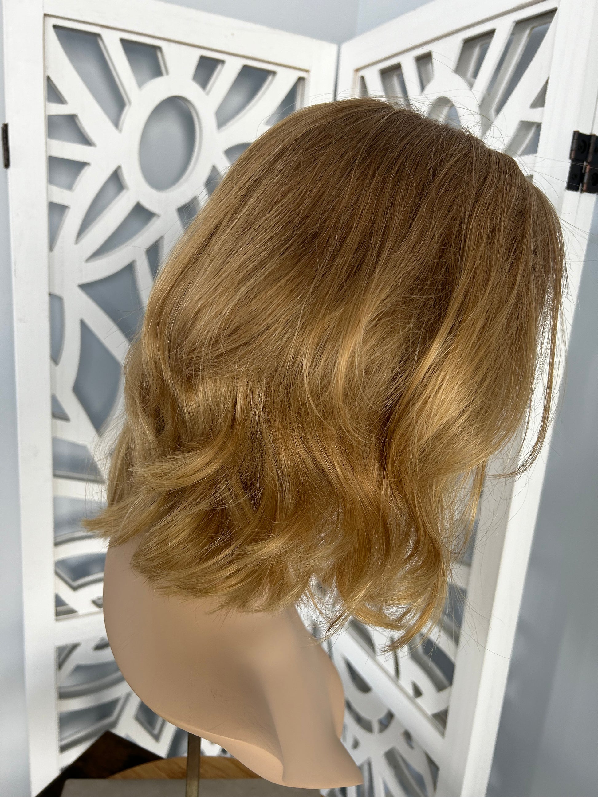 Golden Blonde approx. Level 8 with subtle rooting Human Hair Wig
