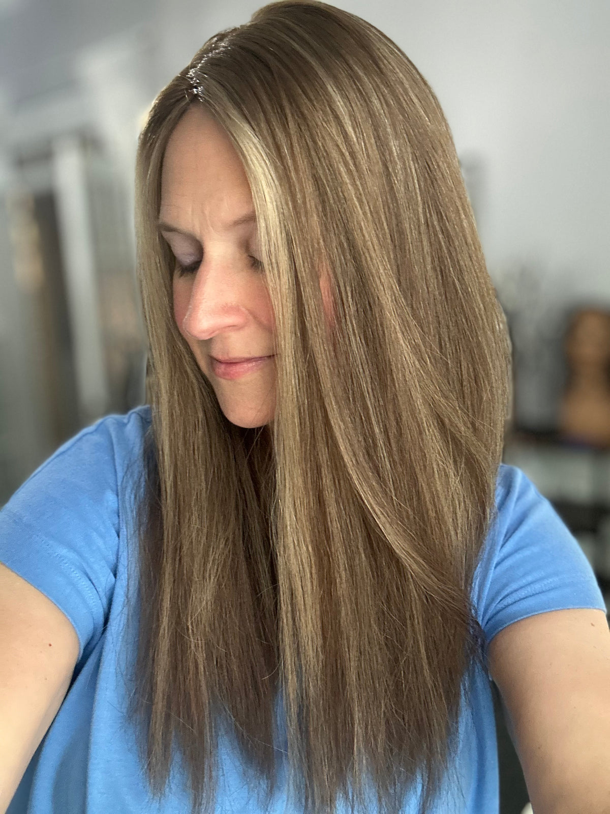 Ready to ship  Silk Top Topper - Neutral Level 5 with Highlights, 19” 9x9