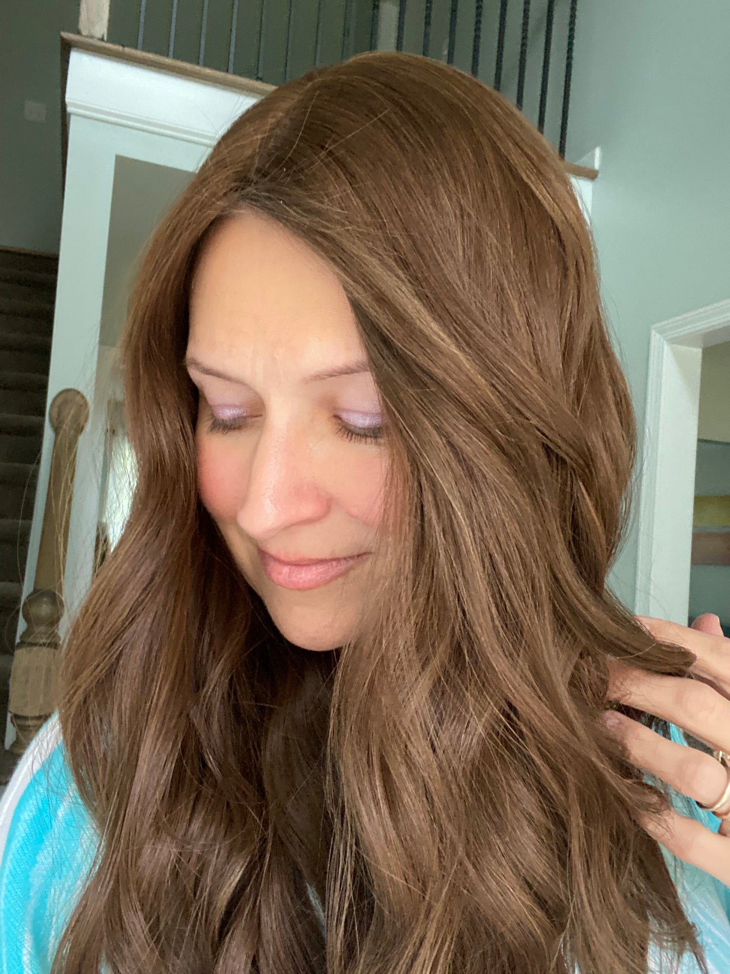 Neutral medium brown approx. level 4 Human Hair Topper