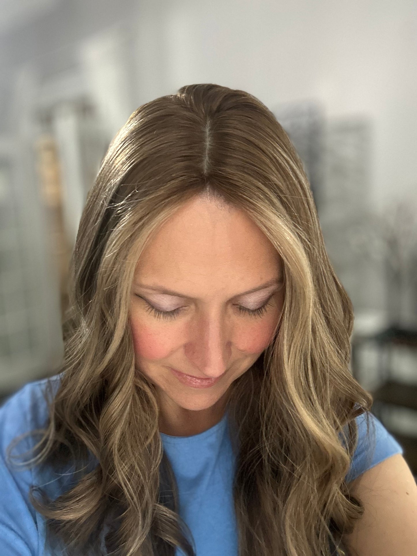 Ready to ship  Silk Top Topper - Neutral Level 5 with Highlights, 19” 9x9