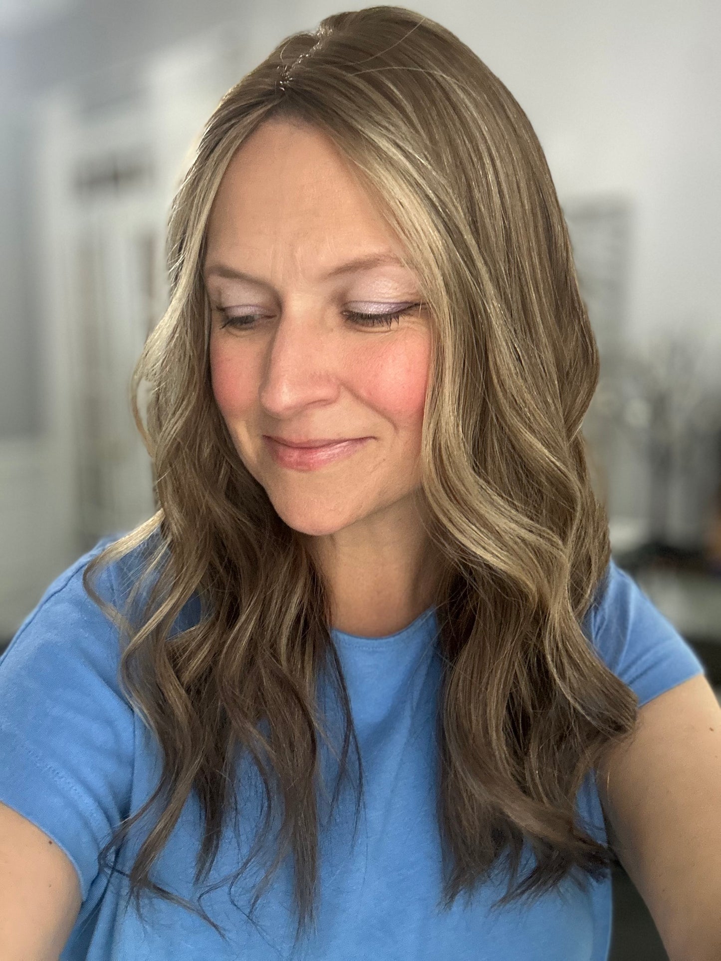 Ready to ship  Silk Top Topper - Neutral Level 5 with Highlights, 19” 9x9