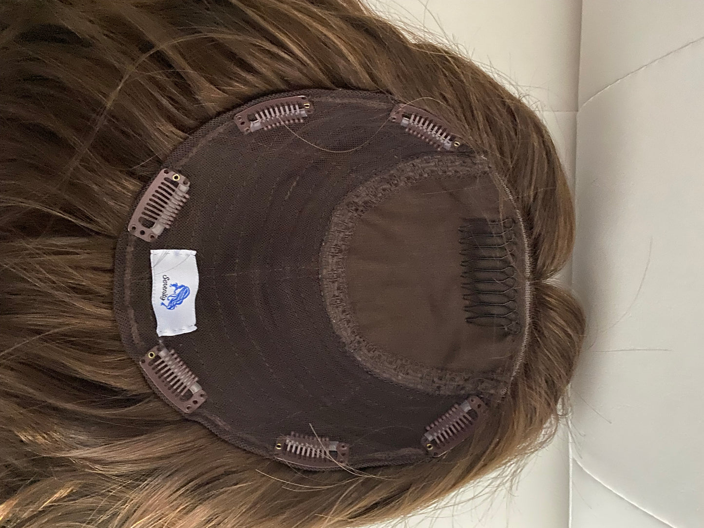 Neutral medium brown approx. level 4 Human Hair Topper