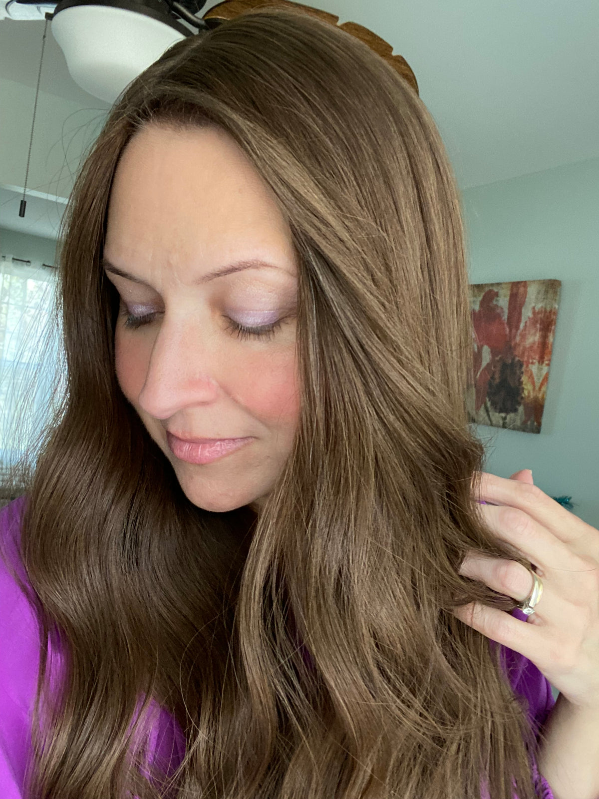 Neutral/Cool Medium Brown approx. Level 4 Human Hair Topper
