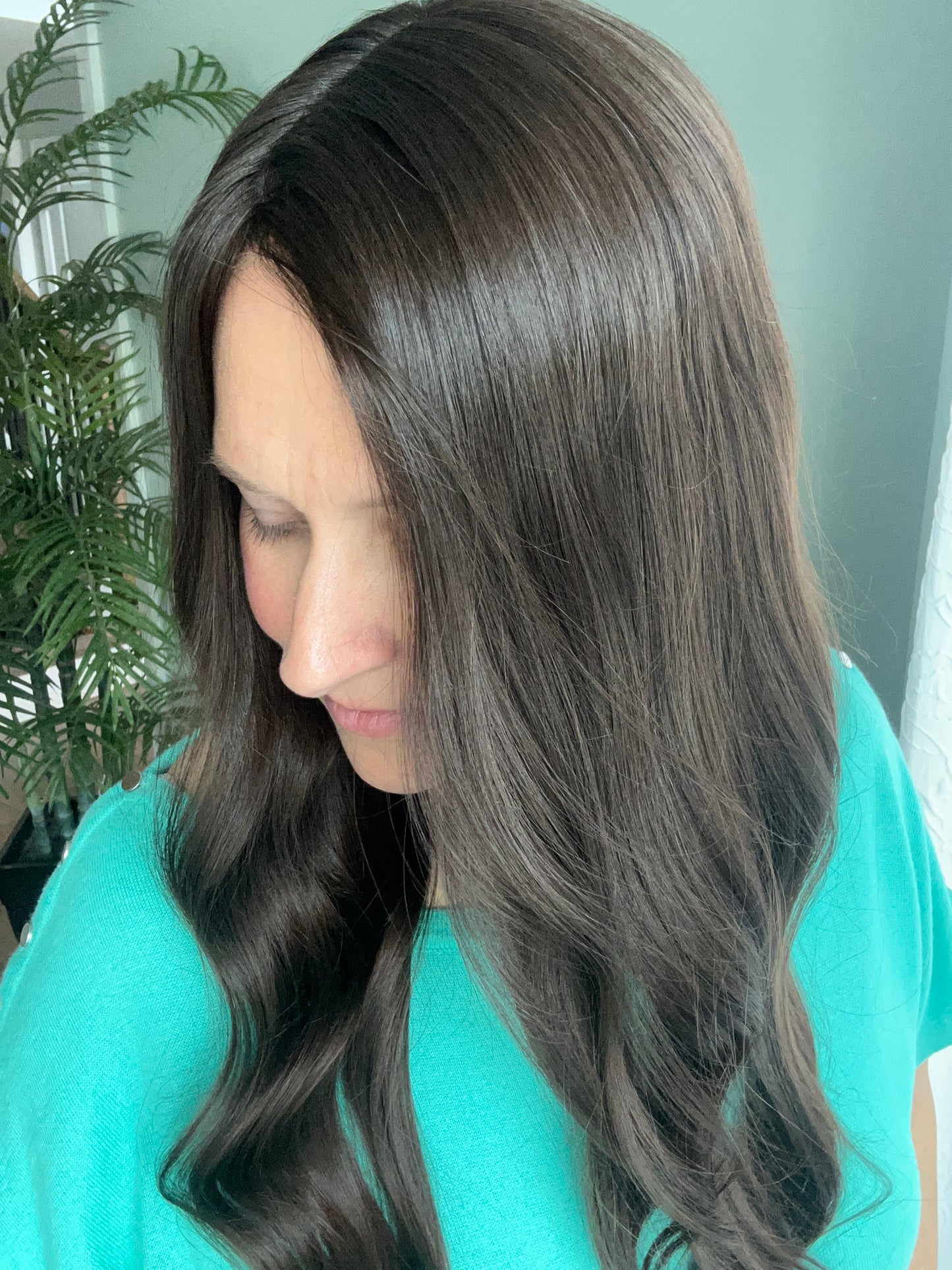 Ready to ship True Virgin European hair Topper-Level 2 dark brown,9x9, 25”