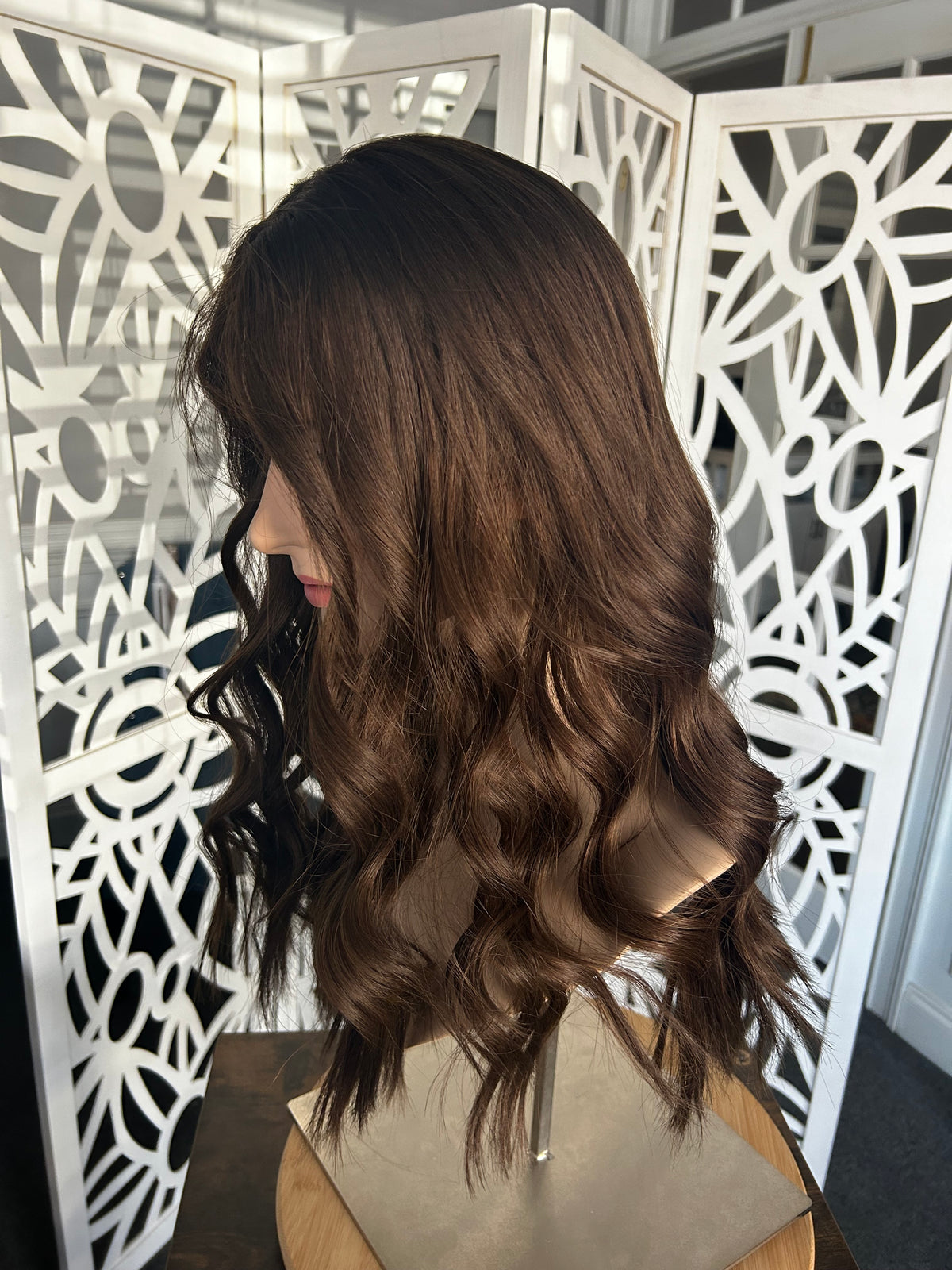 Neutral/Cool Medium Brown approx. Level 4 Human Hair Topper