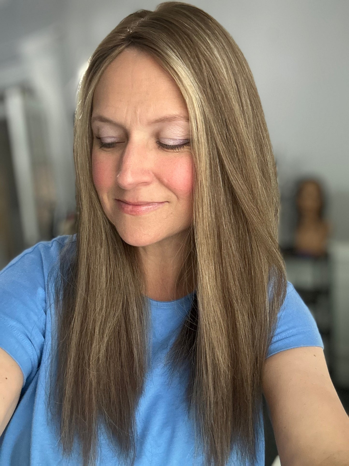 Ready to ship  Silk Top Topper - Neutral Level 5 with Highlights, 19” 9x9