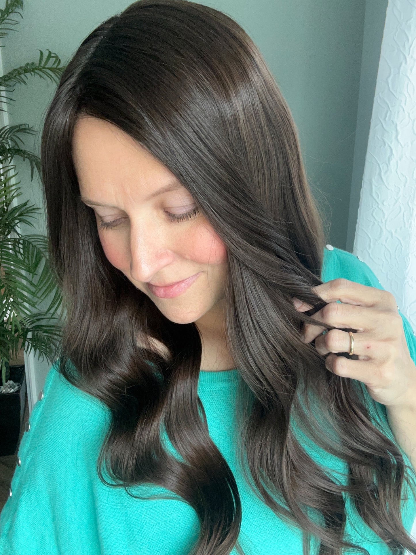 Ready to ship True Virgin European hair Topper-Level 2 dark brown,9x9, 25”