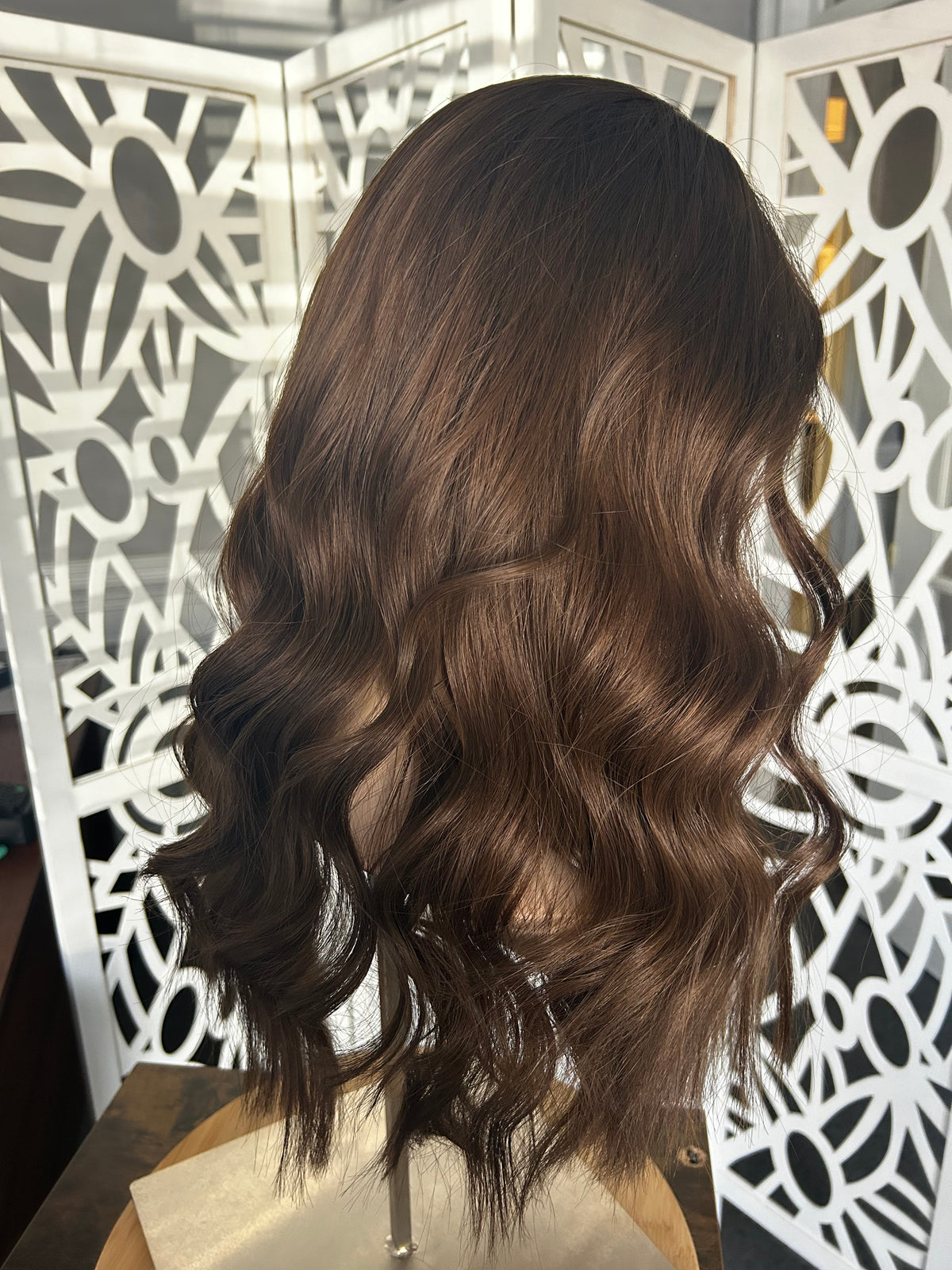 Neutral/Cool Medium Brown approx. Level 4 Human Hair Topper