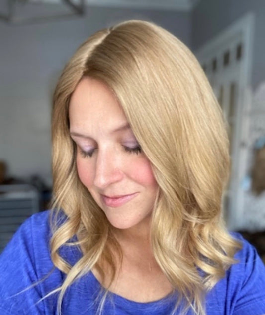 Topper- Virgin European Light Blonde,  8x8 - 15-17”