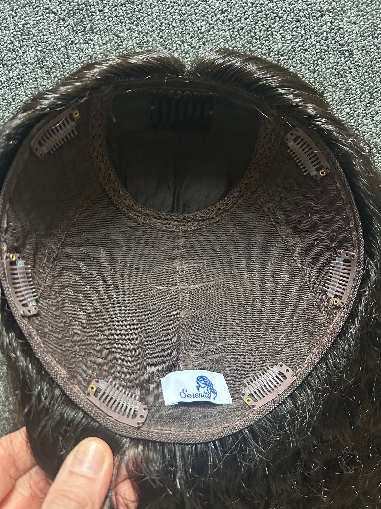 Topper - True Virgin European curly Level 2 dark brown 10x10, 33”