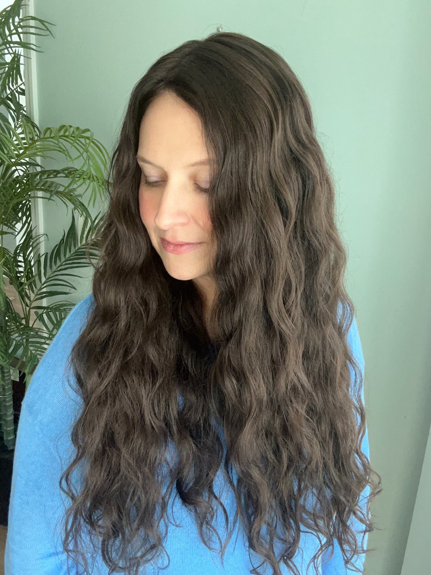 Topper - True Virgin European wavy/curly Level 3 brown 8x8, 24”