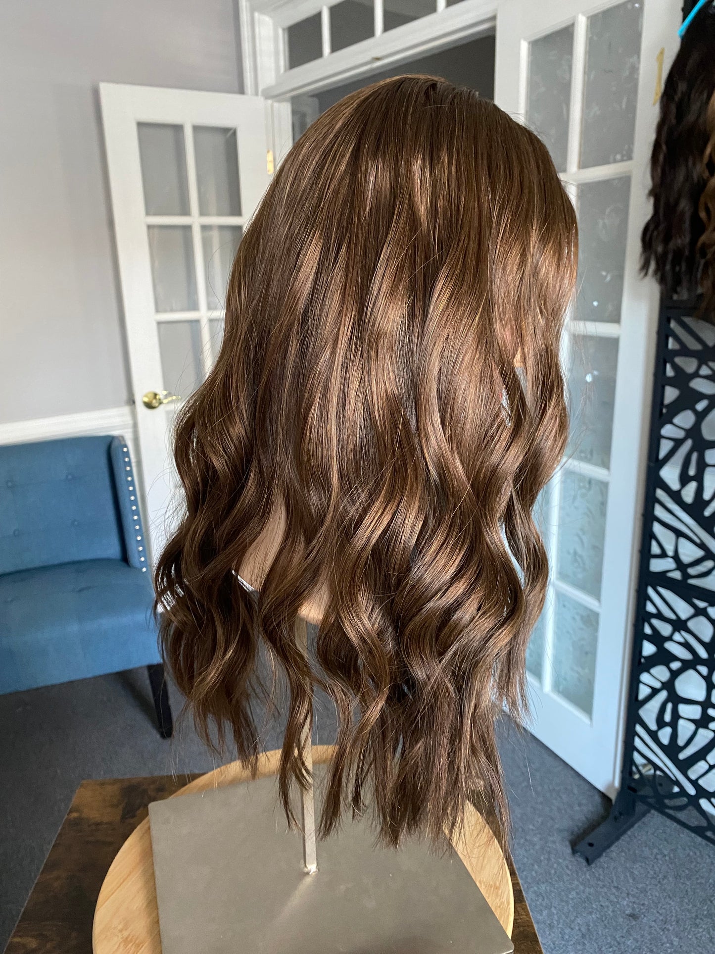 Neutral medium brown approx. level 4 Human Hair Topper