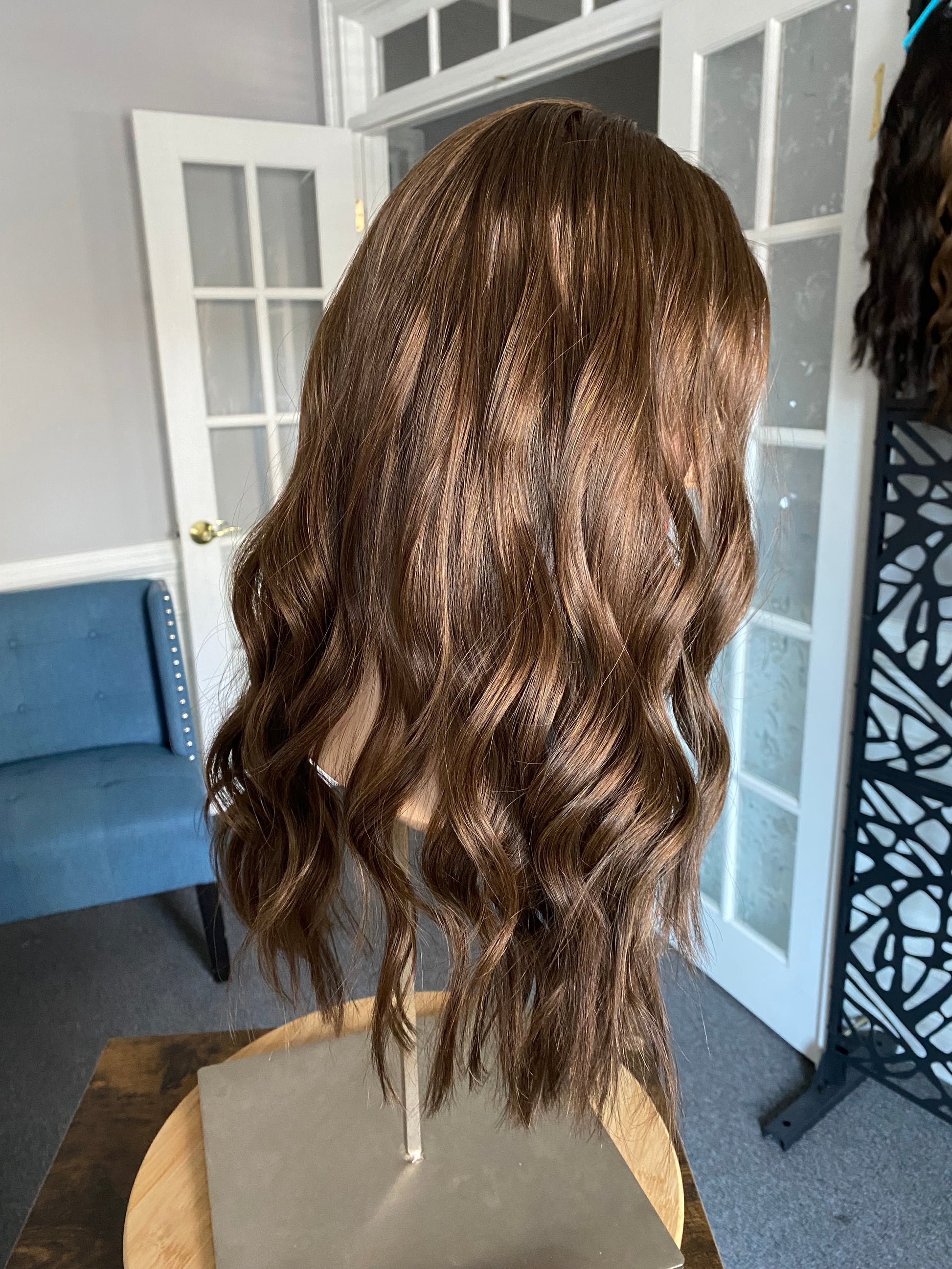 Neutral medium brown approx. level 4 Human Hair Topper