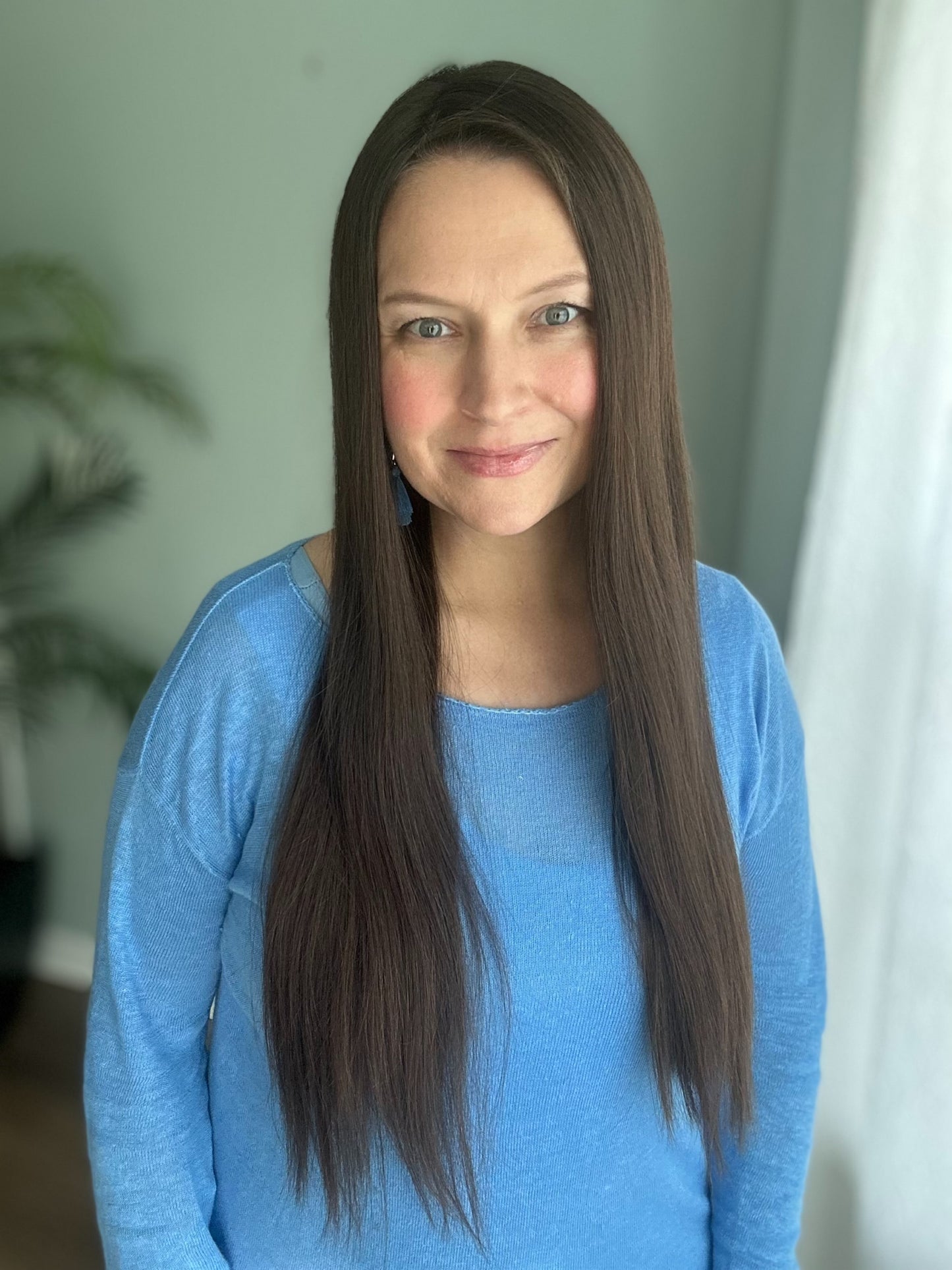 Ready to ship True Virgin European hair Topper-Level 2 dark brown,9x9, 25”