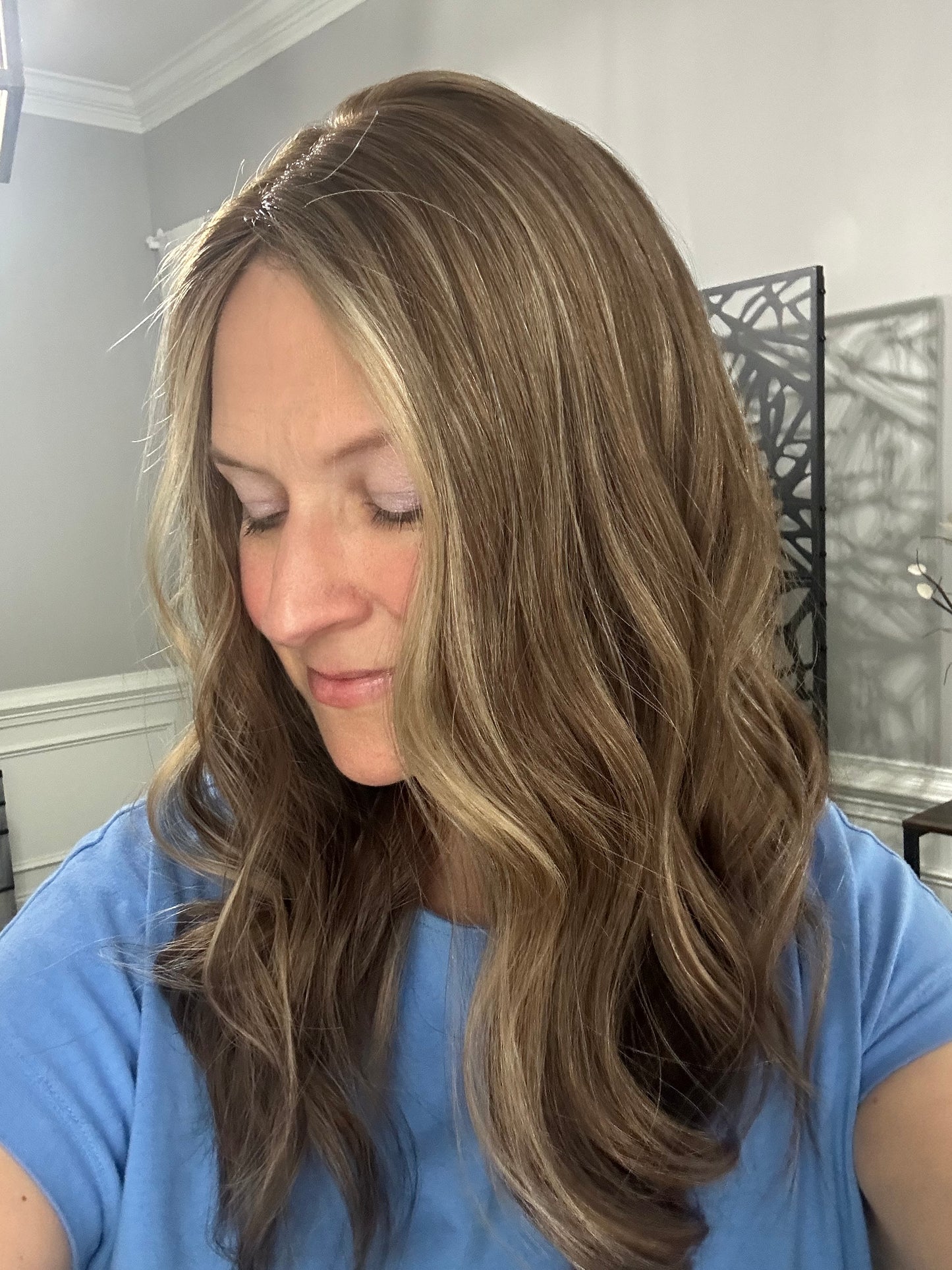Ready to ship  Silk Top Topper - Neutral Level 5 with Highlights, 19” 9x9