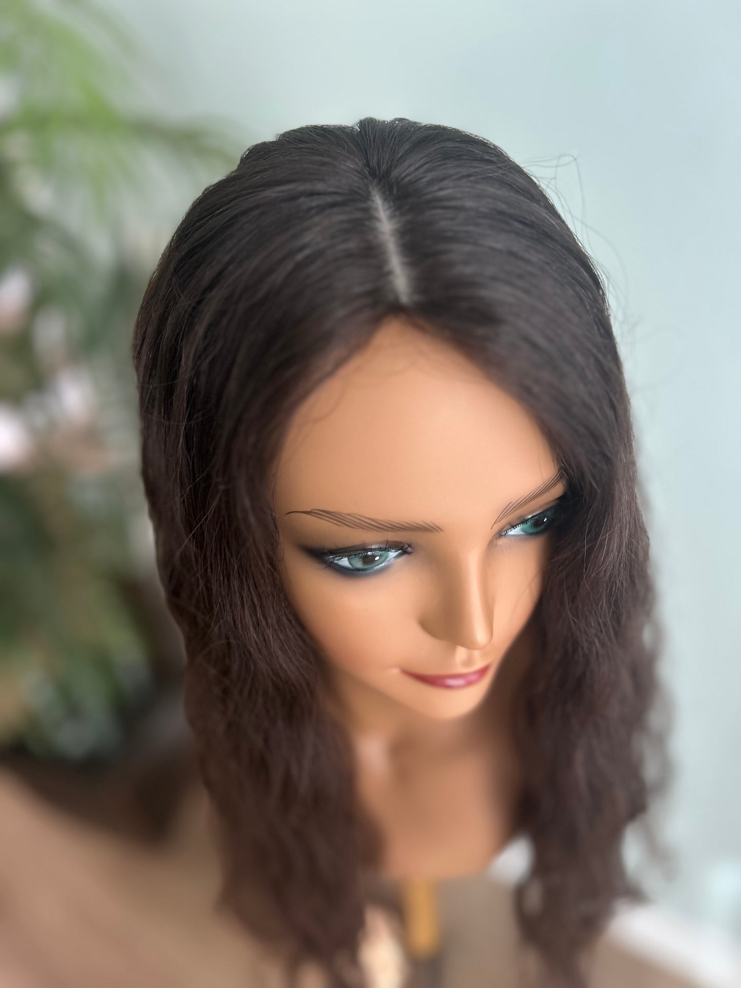 Topper - Ready to ship True Virgin European wavy/curly Level 3 brown 9x9 24-25”