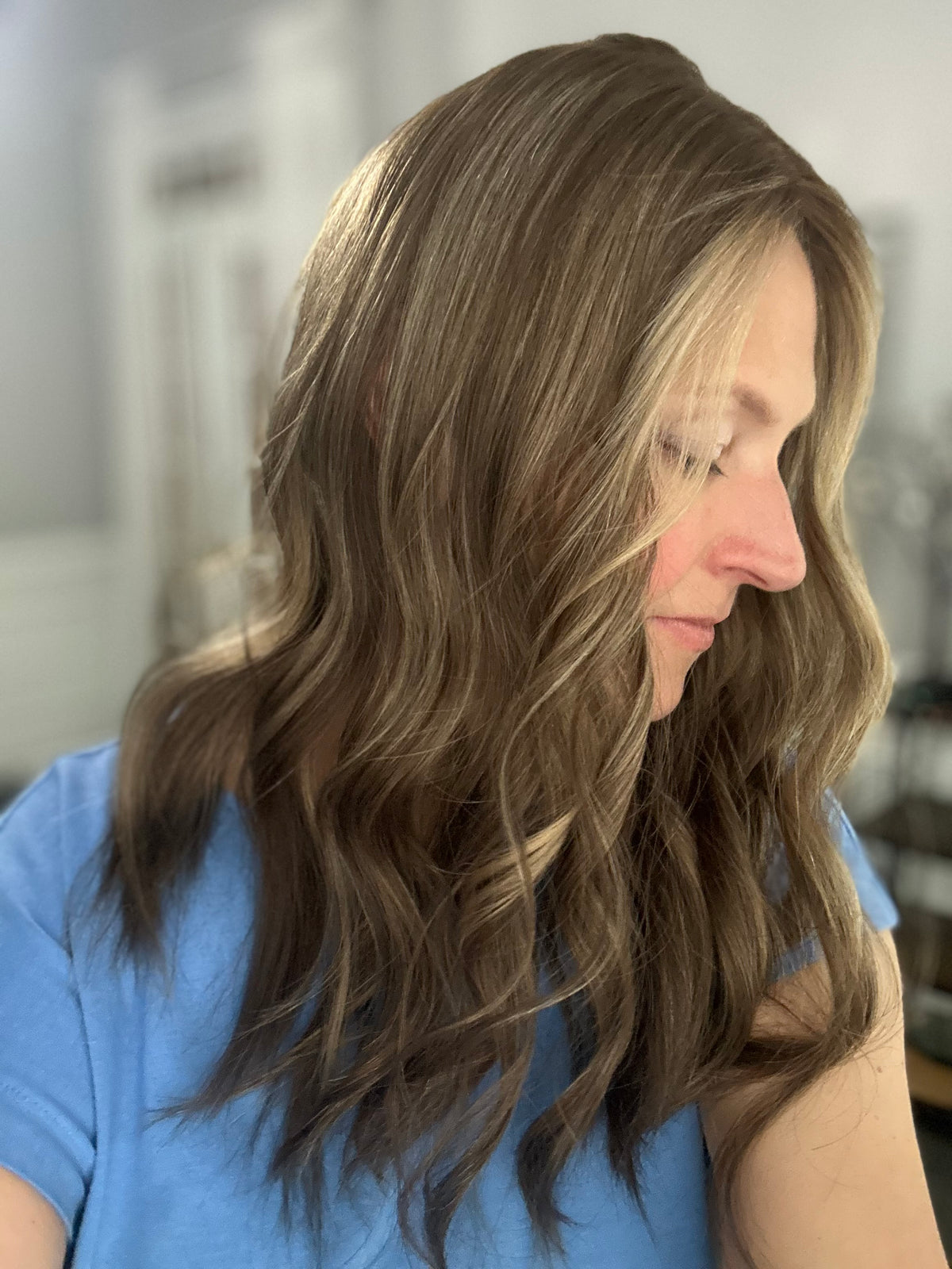 Ready to ship  Silk Top Topper - Neutral Level 5 with Highlights, 19” 9x9