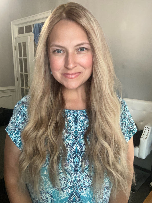 Topper - Rooted Dimensional Level 8 Blonde, 8x8-24-26”