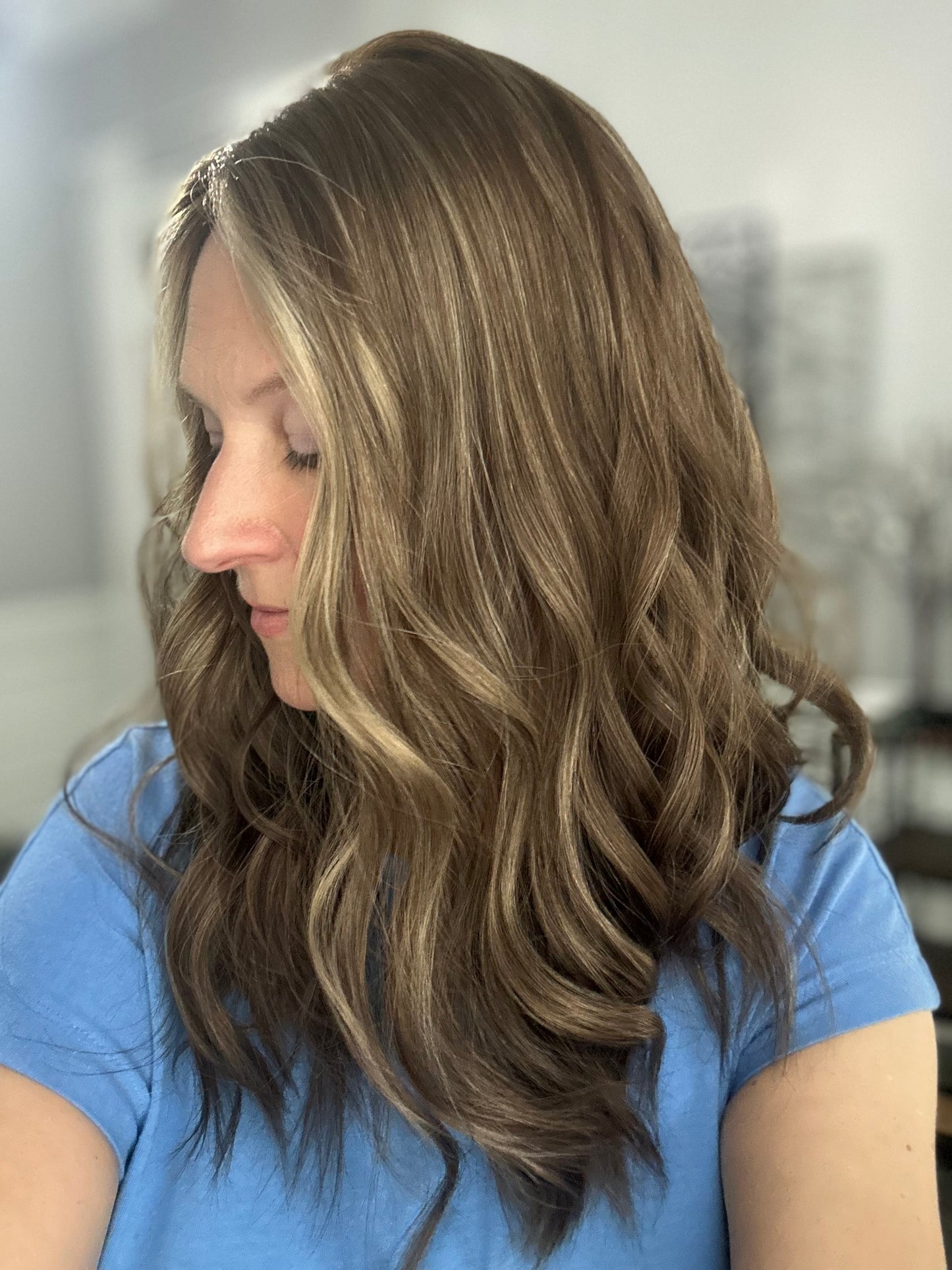 Ready to ship  Silk Top Topper - Neutral Level 5 with Highlights, 19” 9x9