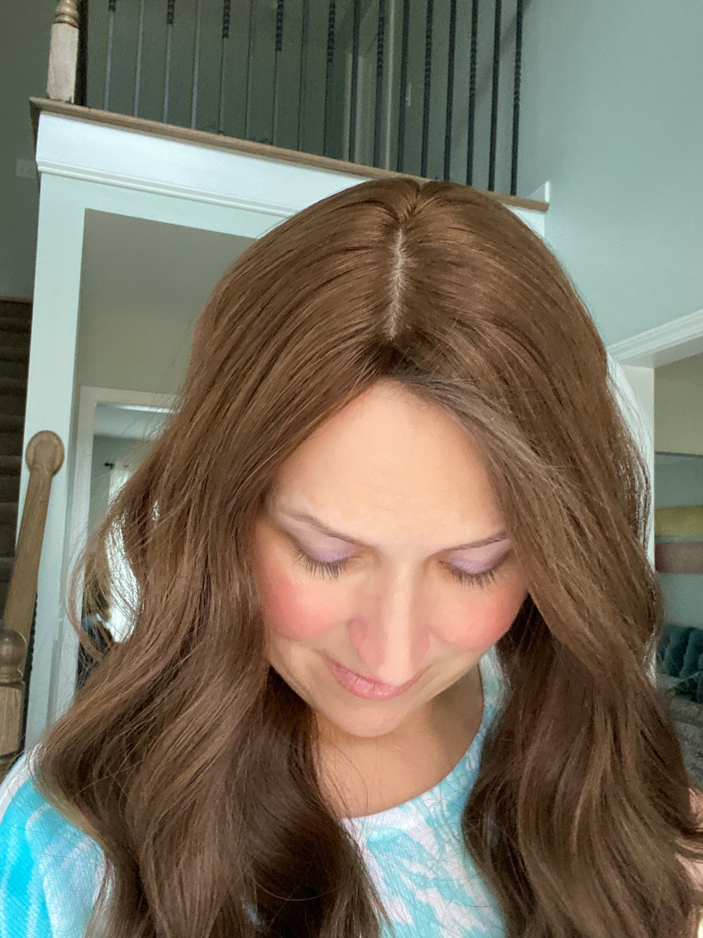 Neutral medium brown approx. level 4 Human Hair Topper