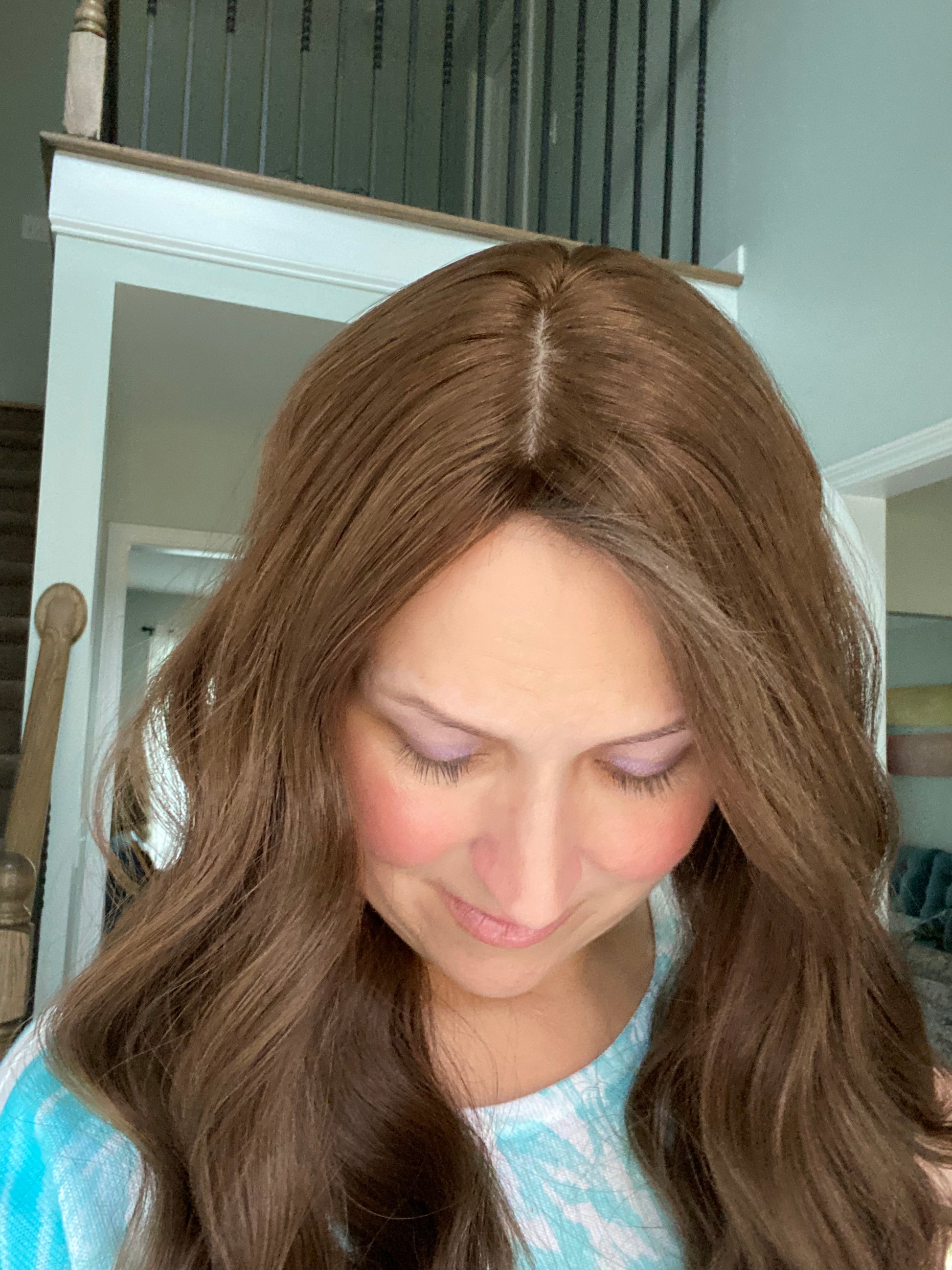 Neutral medium brown approx. level 4 Human Hair Topper