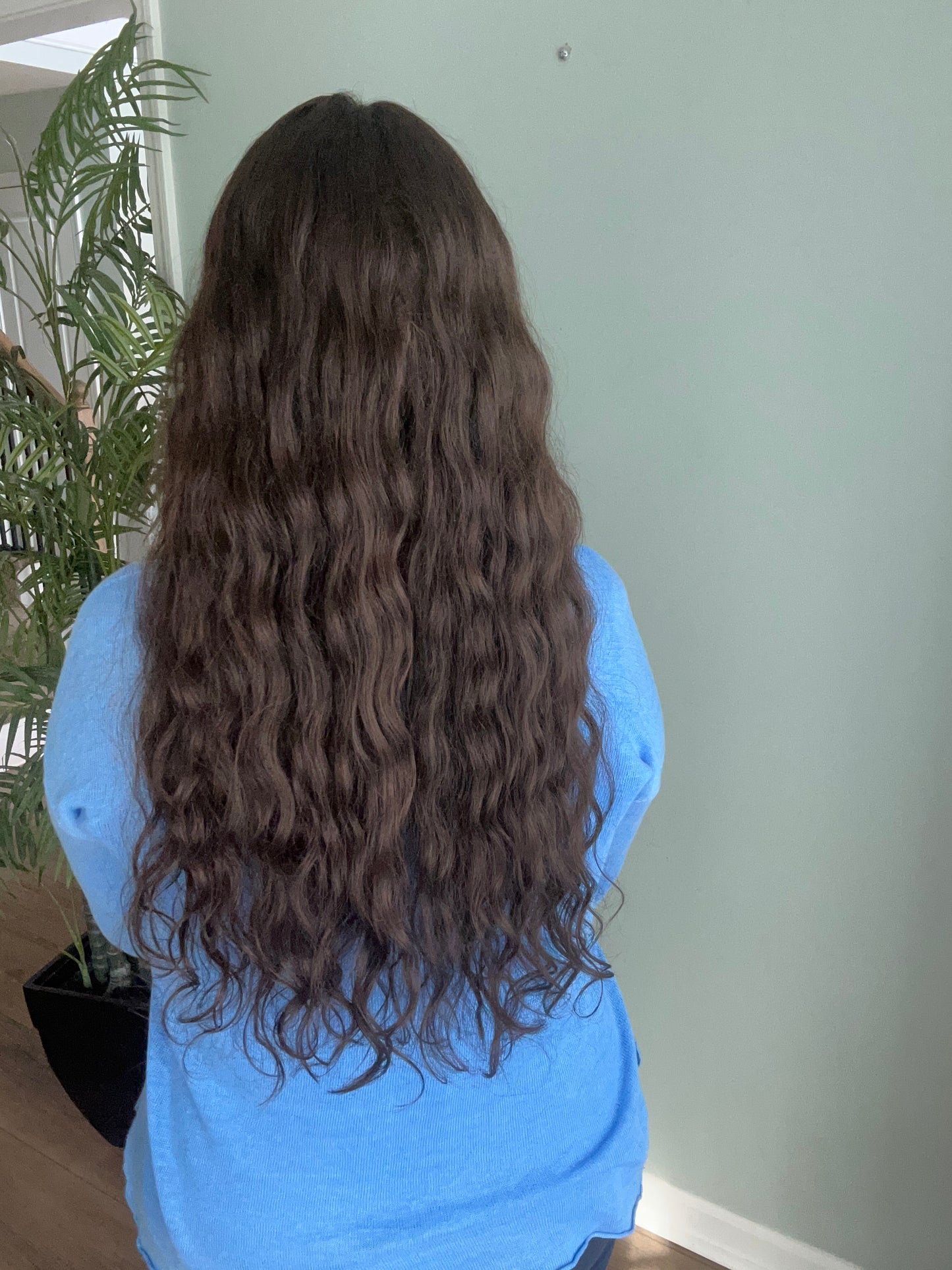 Topper - True Virgin European wavy/curly Level 3 brown 8x8, 24”