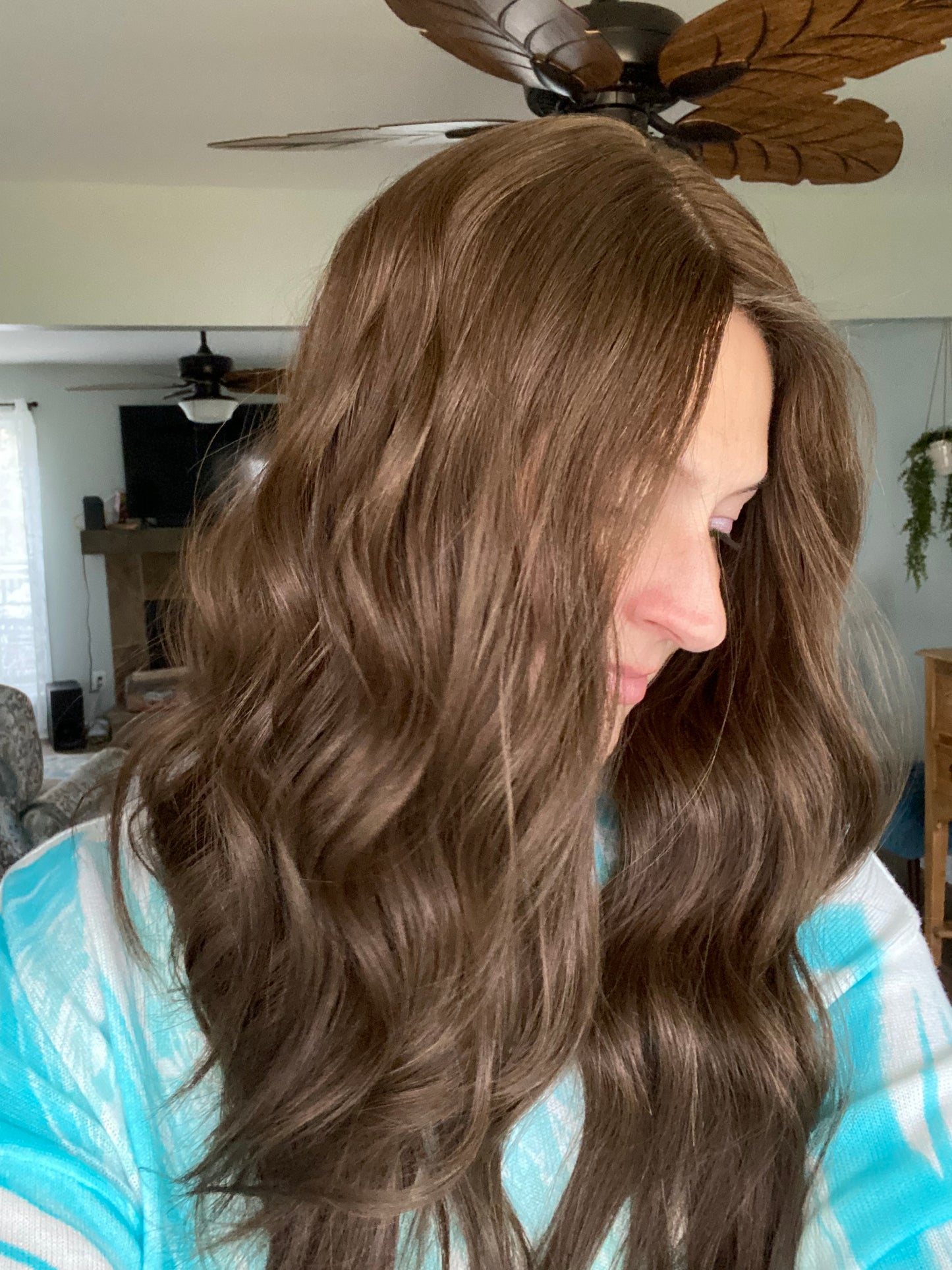 Neutral medium brown approx. level 4 Human Hair Topper