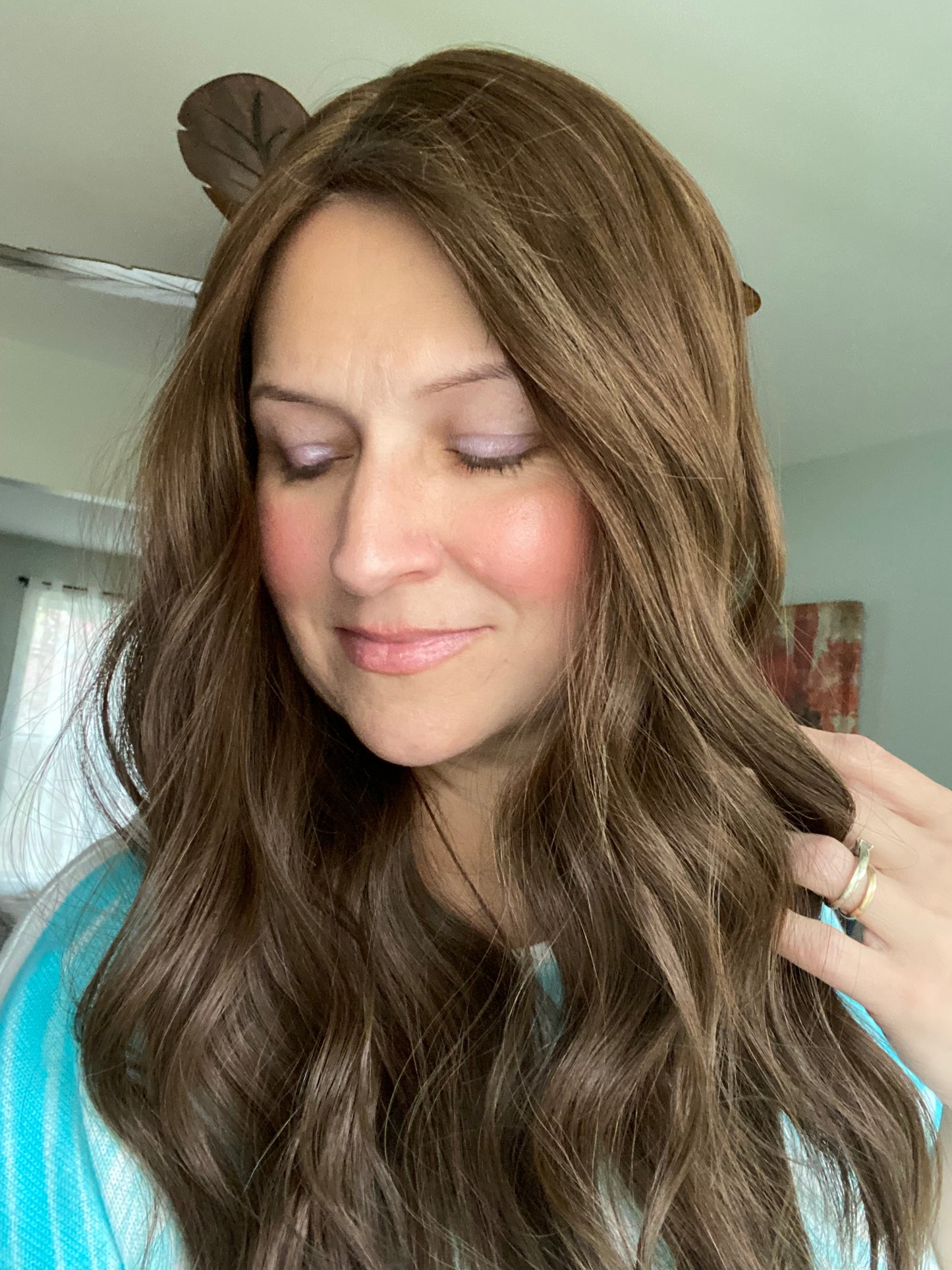 Neutral medium brown approx. level 4 Human Hair Topper