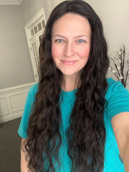 Topper - True Virgin European wavy/curly Level 2 dark brown 10x10, 27”