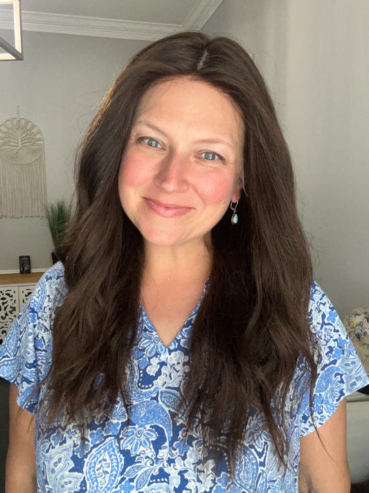 Full Wig- Virgin European dark Brown, medium cap, 18-21”