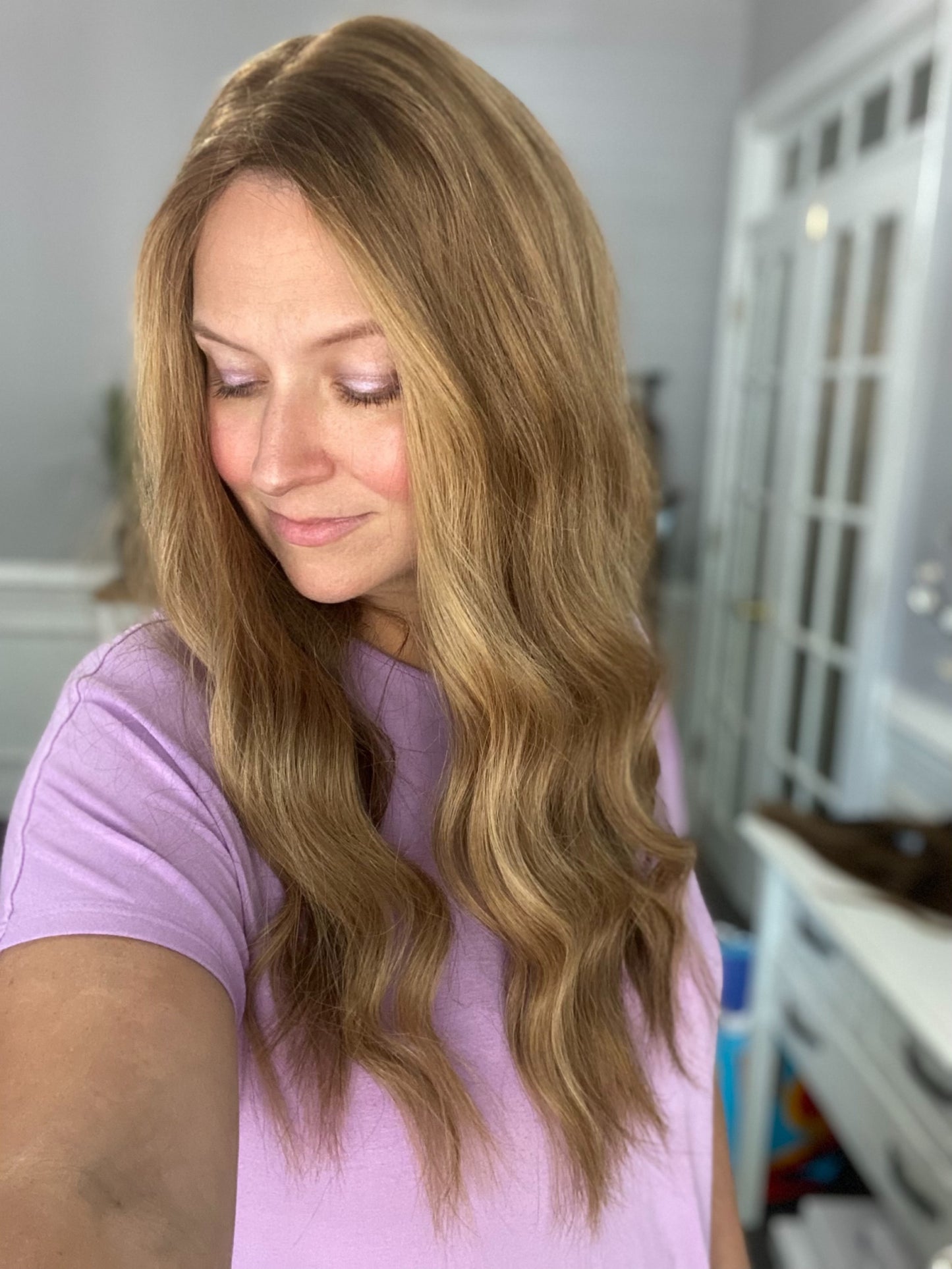 Budget Topper - Rooted Dimensional Level 7 warm Blonde, 9x9, 21-23”