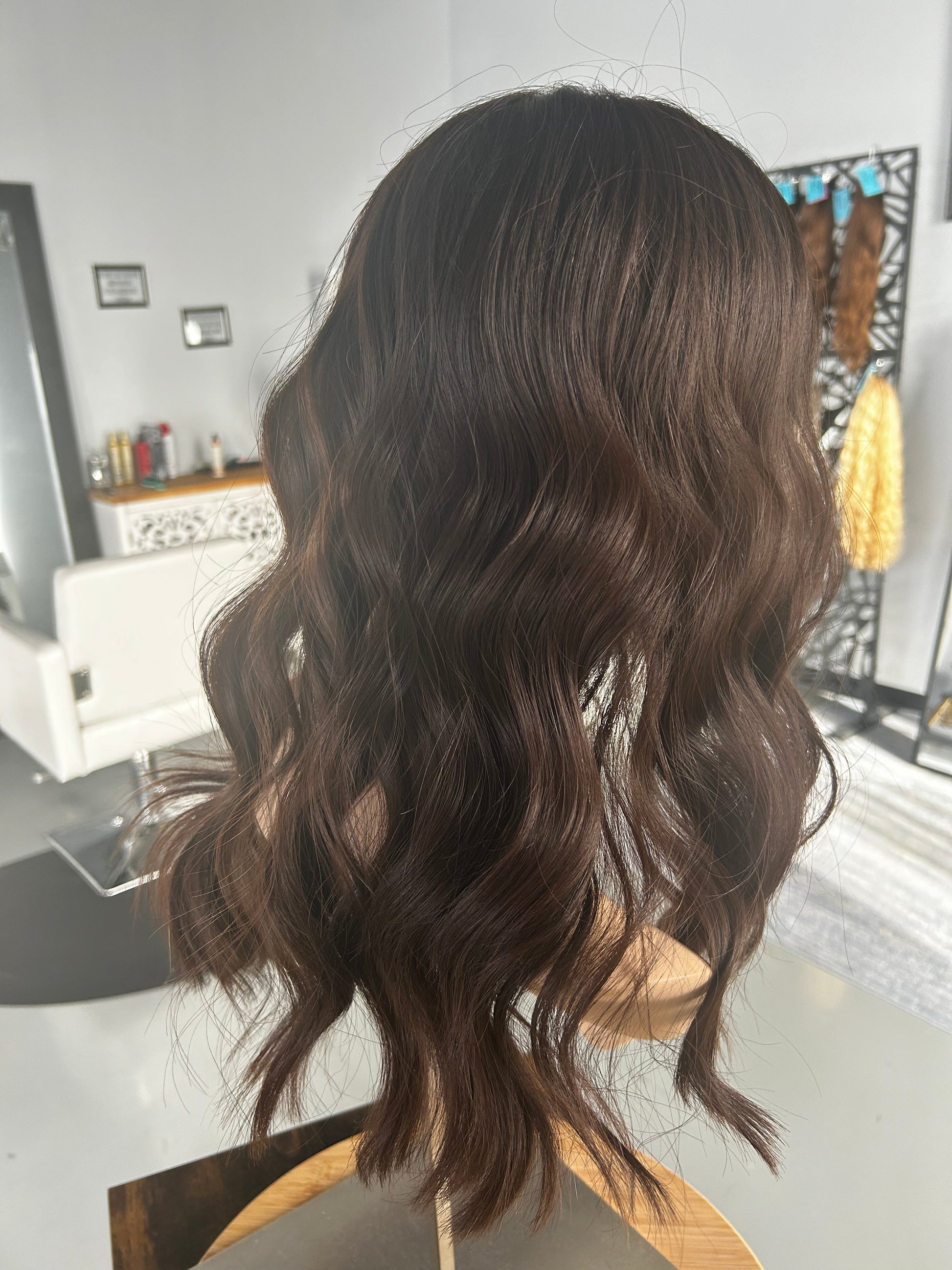 Warm Dark Brown approx. Level 2 Human Hair Lace Top Topper