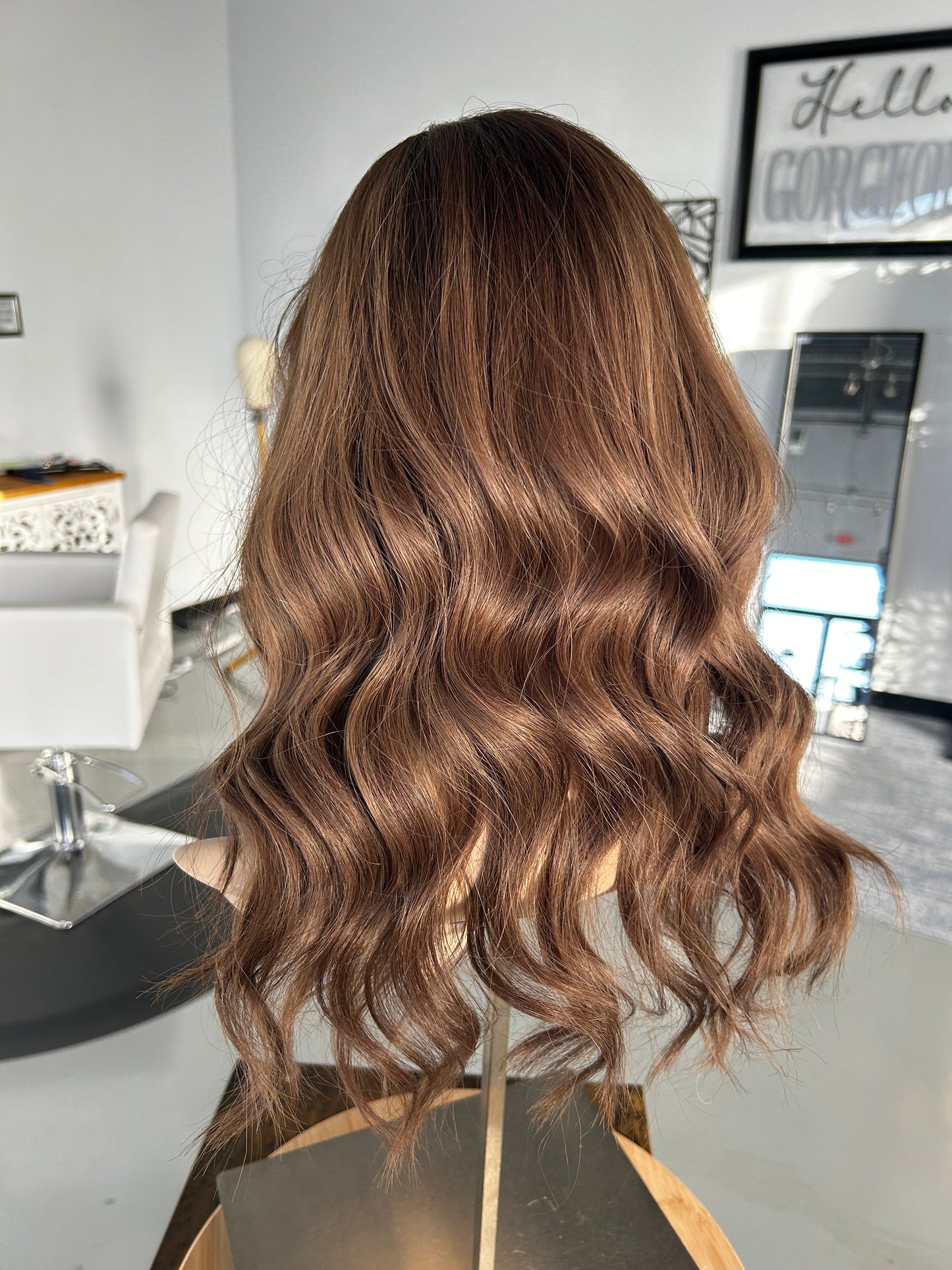 Neutral Level 4 Medium Brown with Dimensional Cool Highlights approx. Level 6 Human Hair Topper