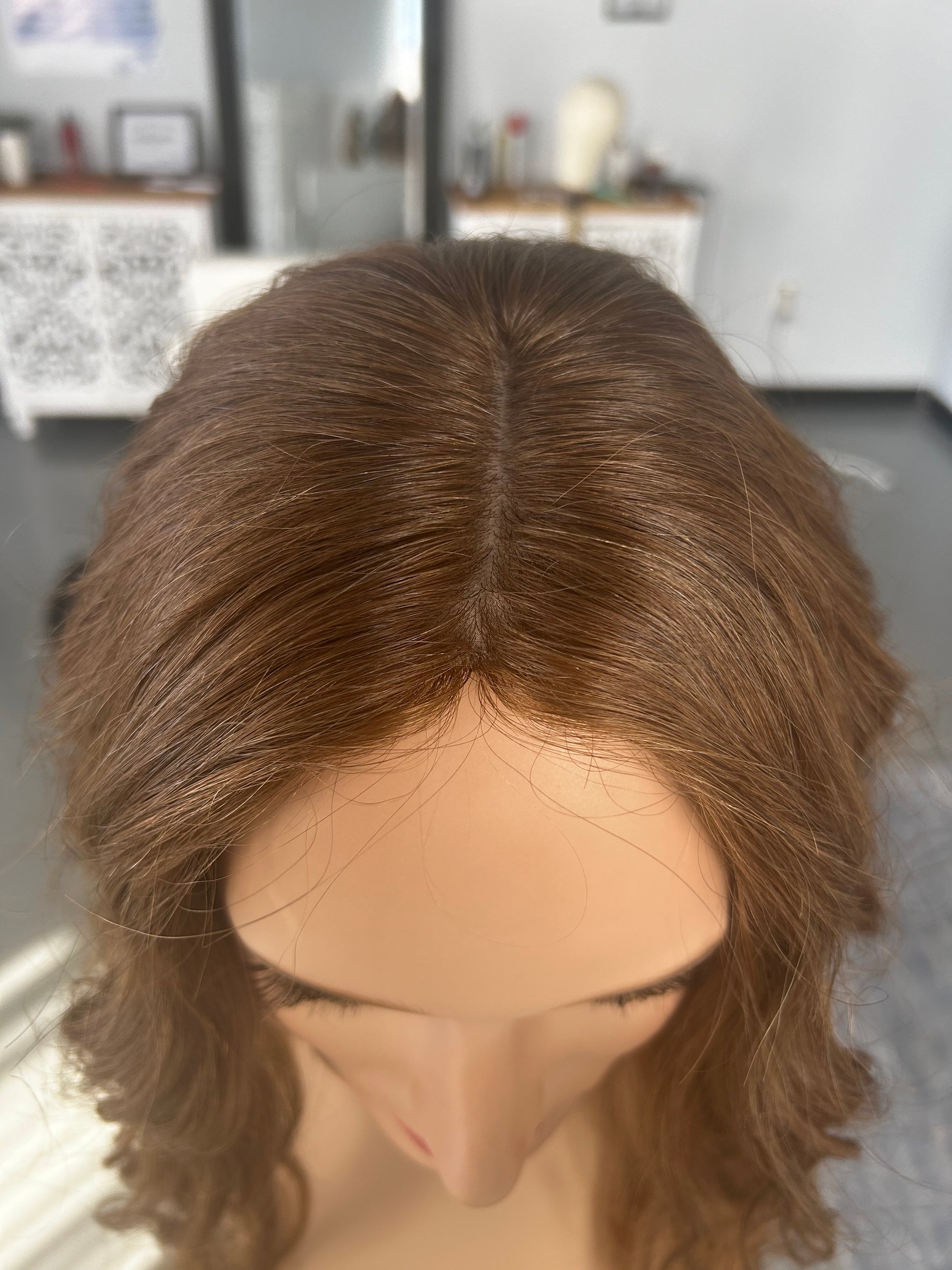 Warm Level 5/6 Red/Light Brown Human Hair Topper
